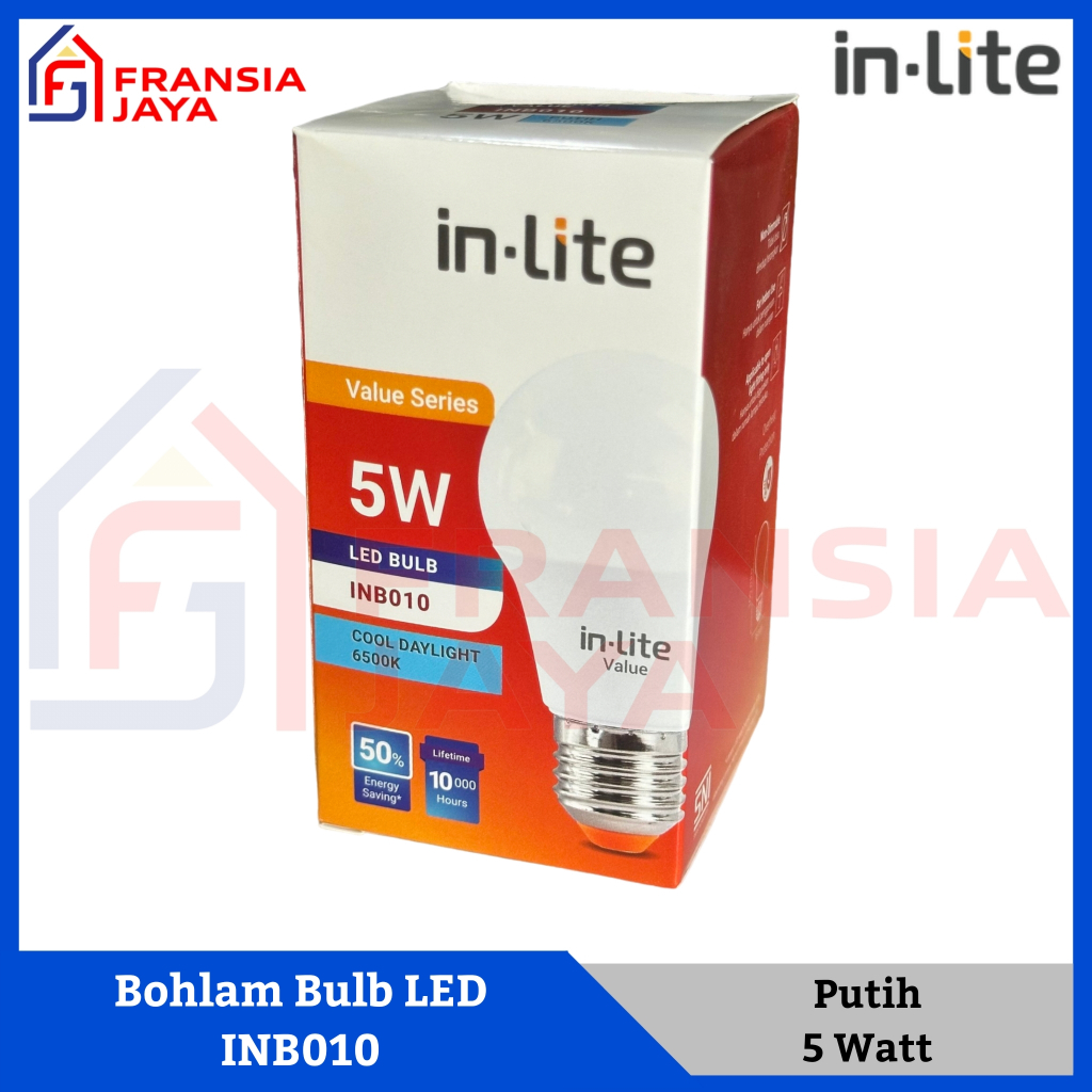 Lampu Bohlam Bulb LED 5 Watt Putih INB010 InLite