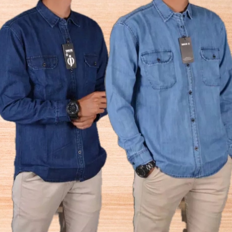 Grosiran HARGA PROMO KEMEJA DENIM KEMEJA JEANS LENGAN PANJANGKEMEJA PRIA PREMIUM