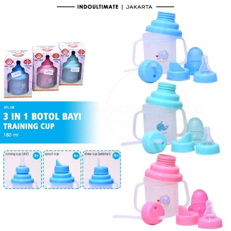 [moon baby] BOTOL SUSU BAYI BABY TRAINING CUP NINIO 3IN1
