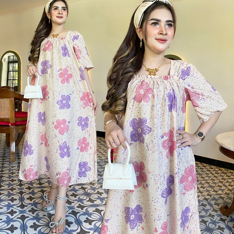 Larismanis dress fuji leopard Daster fuji Jumbo bu tejo adat jepang Murah adem grosir pekalongan