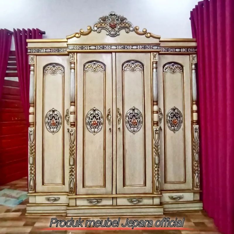 Lemari pakaian pintu 4 ( kayu jati berkuwalitas no 1 )