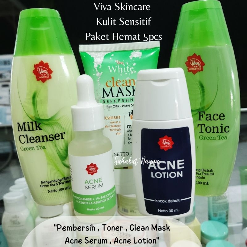 Viva Paket Skincare Acne Prone Sensitive Skin Kulit Sensitif Berjerawat