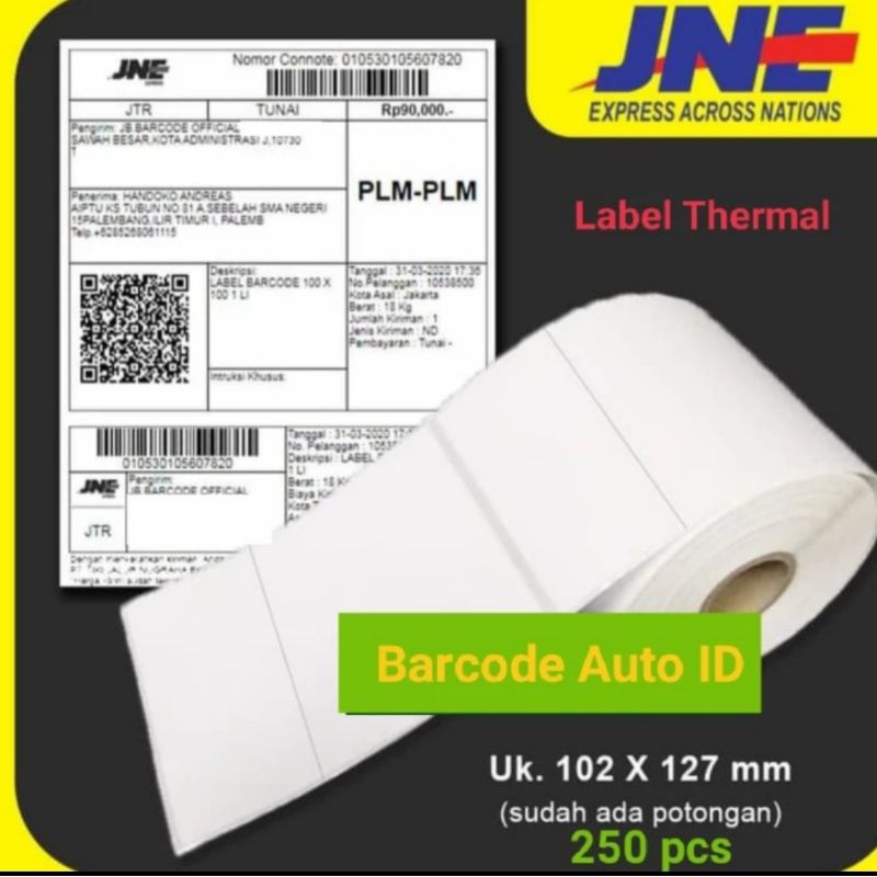 

LABEL THERMAL 102x127MM-250 PCS-Resi (JNE, Wahana,POS Indonesia)