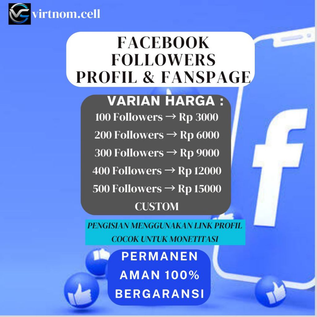 Followers Facebook 100% Permanen
