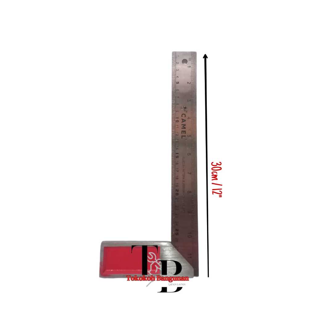 

Camel Siku Tukang 12inch / Penggaris Tukang 30Cm / penggaris siku 30Cm CAMEL