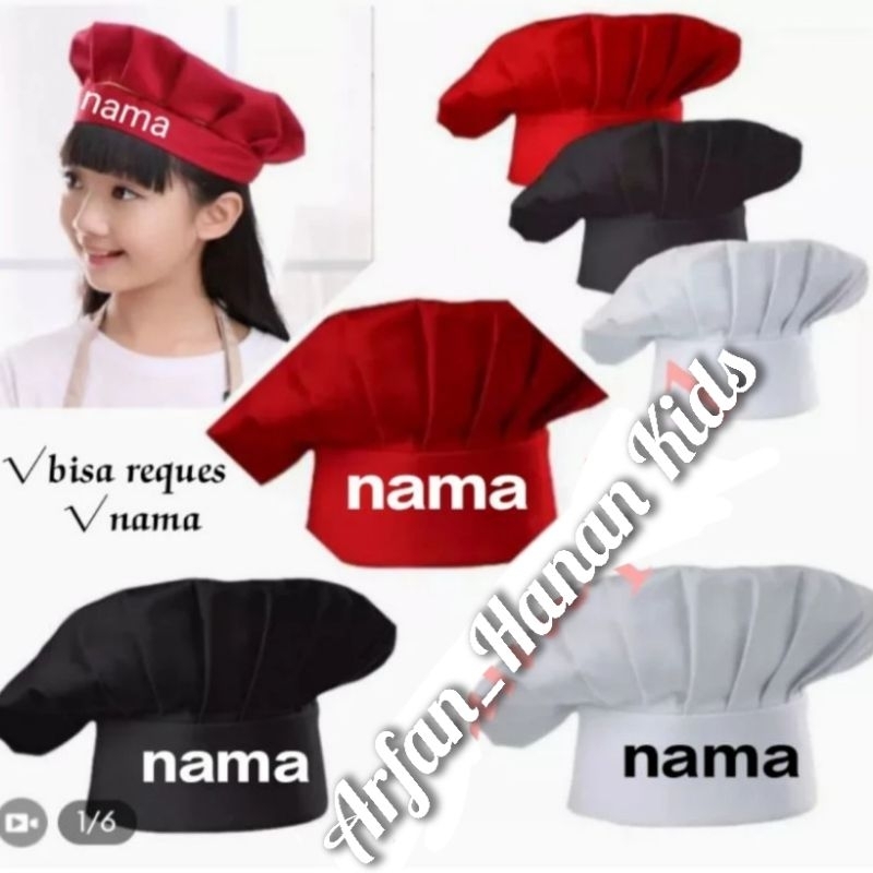 Topi Koki Anak Tk Sd Paud Topi Koki Reques Nama