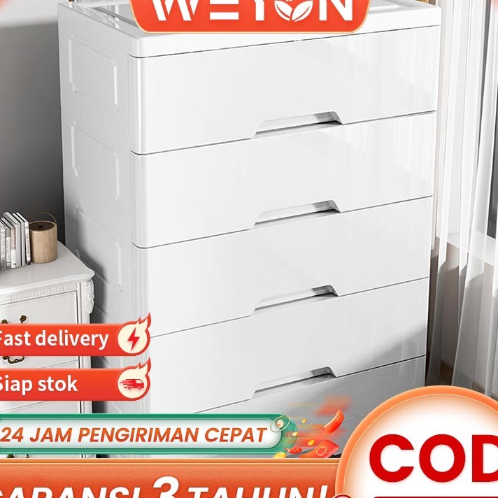 DISKON Weyon Lemari pakaian plastik Lemari plastik Lemari plastik susun Lemari pakaian Lemari plasti