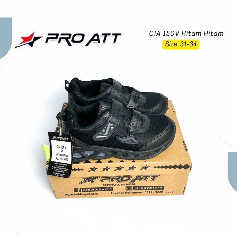PRO ATT CIA 150 V HITAM HITAM KREK GET DISKON 20% SEPATU SEKOLAH SEPATU HITAM ORIGINAL TERMURAH VIRA