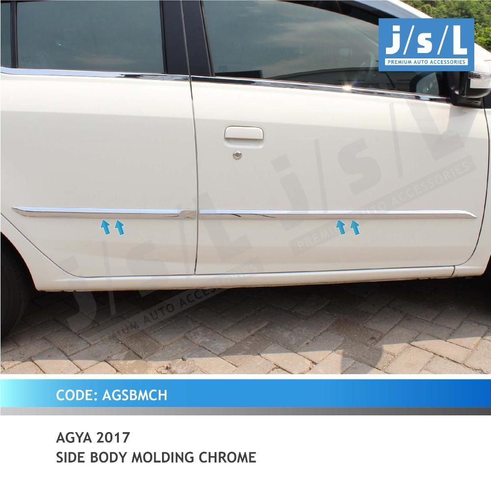 SIDE BODY MOLDING AGYA 2017 AYLA 2017 CHROME JSL