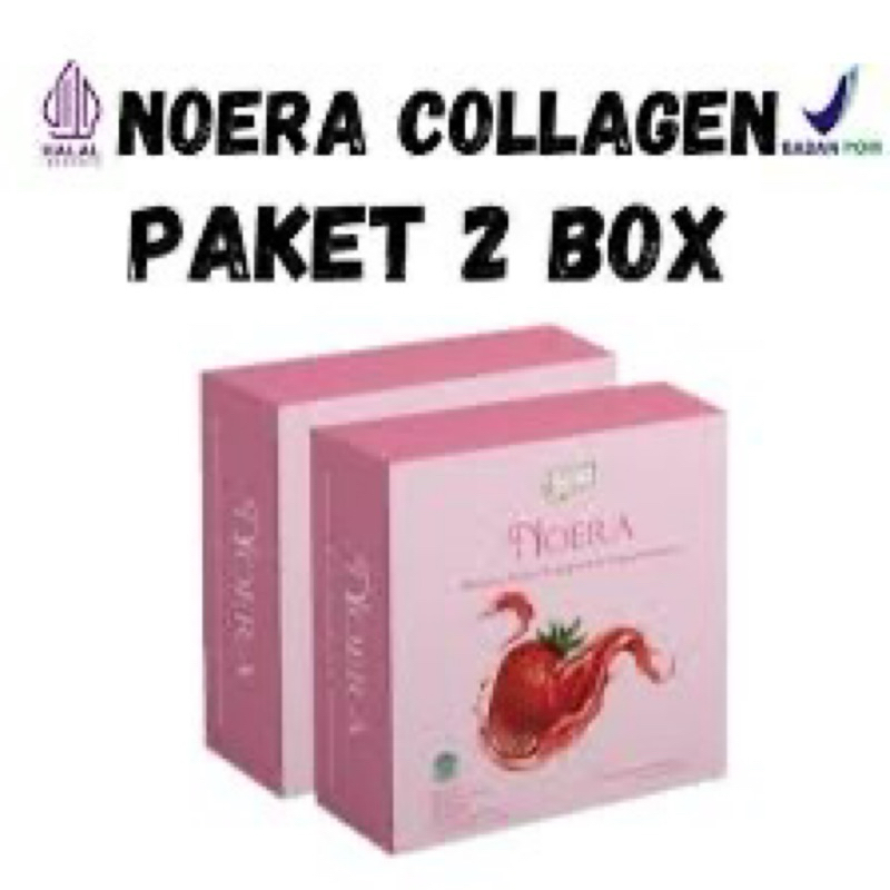 Paket Noera Collagen Drink Strawberry 2 box 30 sachet - Kolagen Nora Official Asli Grosir Murah 100%