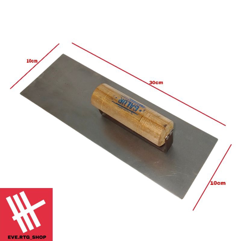 Roskam Plat Besi Gagang kayu 30cm Raskam Acian