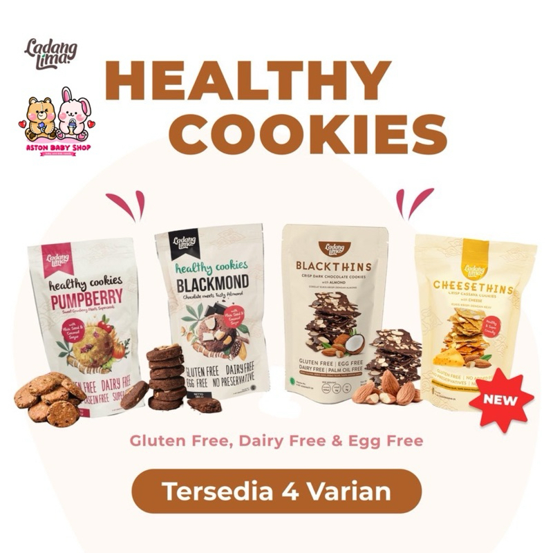 

Ladang Lima Cookies 80 gr Pumpberry / Blackmond / Cemilan Sehat Gluten Free Egg Free / Cookies Vegan Coklat