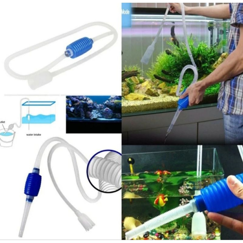 Penguras Penyedot Air Aquarium Kolam Ikan Pompa Tangan Kuras Akuarium Cleaner Pump