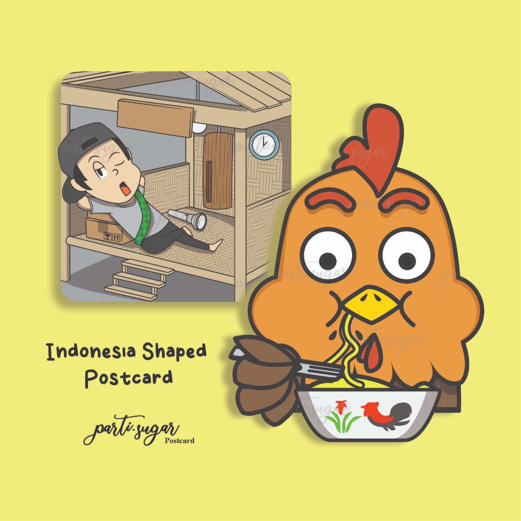 

Character Shaped Postcard / Kartu Pos by Parti Sugar