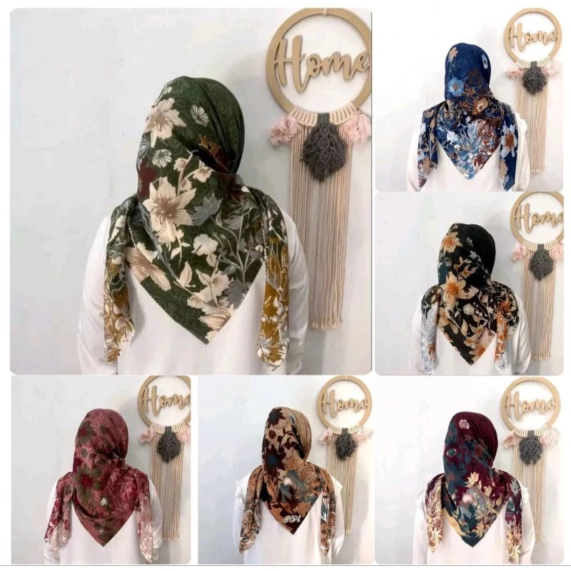 kerudung segi empat voal motif bunga series azzahra premium hijab terbaru 2024