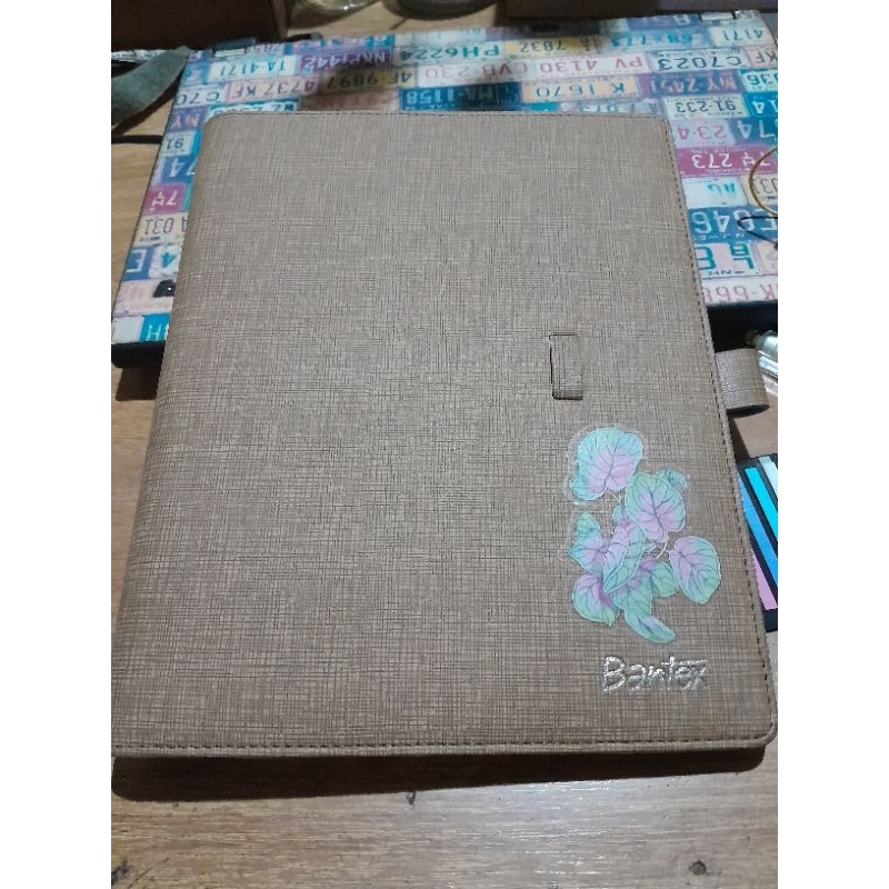 

second preloved preowned sampul cover binder bantex coklat moca