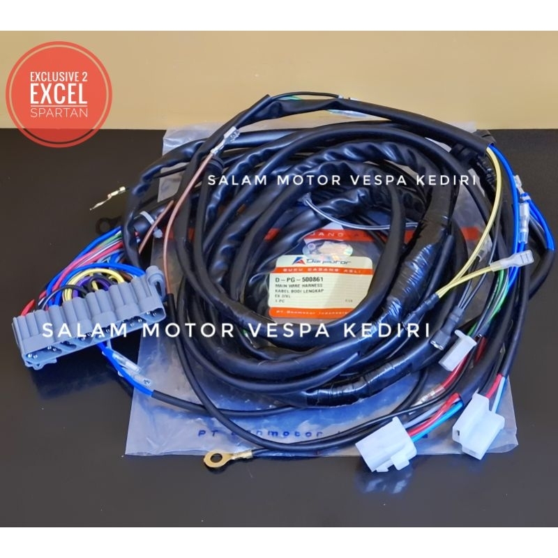 kabel body kelistrikan vespa excel exclusive2 spartan DANMOTOR