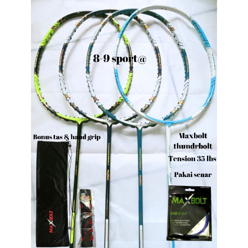 raket badminton original maxbolt thunderbolt raket bulutangkis original maxbolt