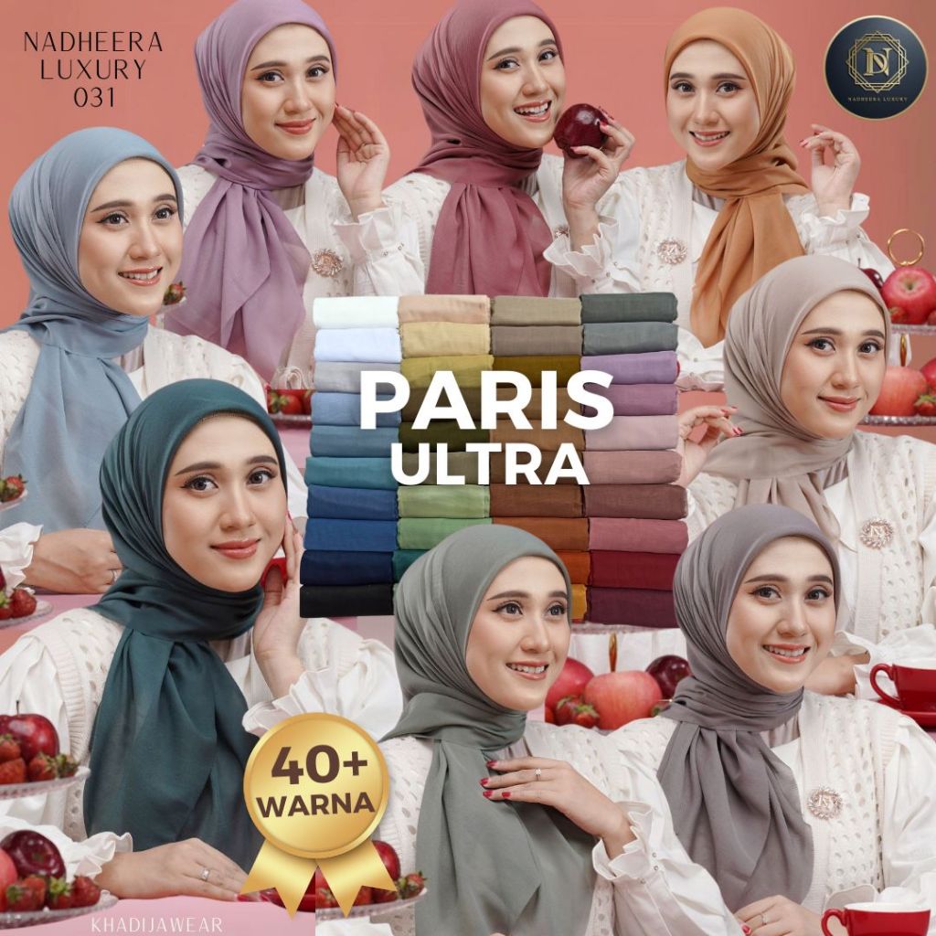PARIS ULTRA NADHEERA LUXURY jilbab polos segiempat N031 n31 nadhera 031 NADHEERA 31 hijab scarf 110