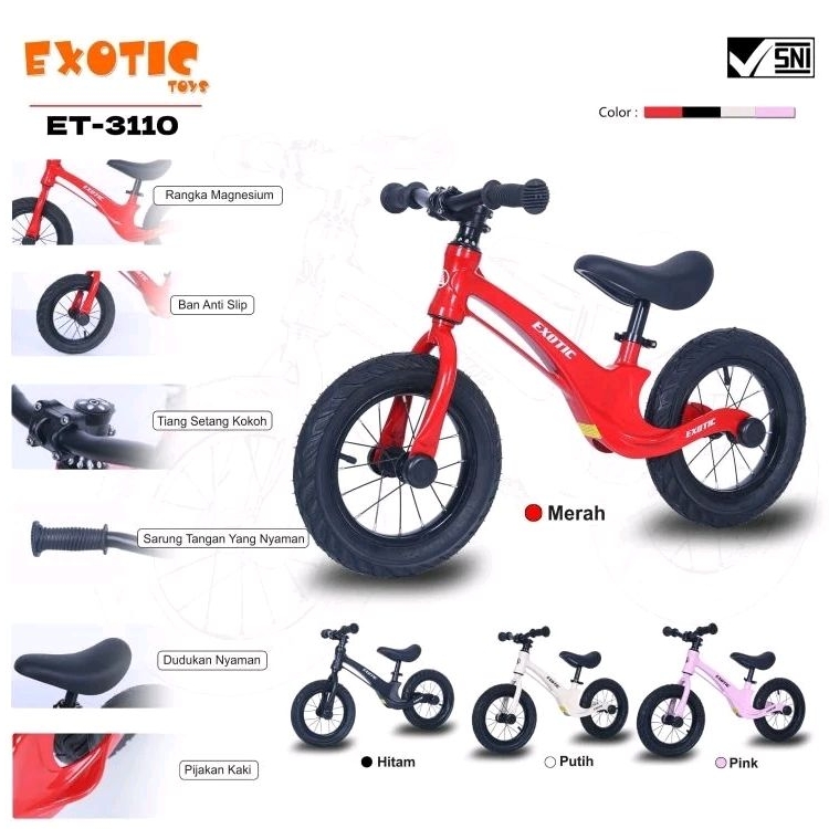 Sepeda keseimbangan balance balap push bike murah exotic anak