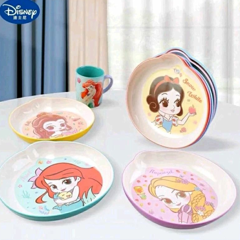 piring cekung melamin premium mewah melamine karakter car frozen elsa anna
