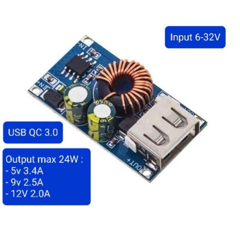 Modul USB QC 3.0 Stepdown DC-DC Converter Quick Charge Output