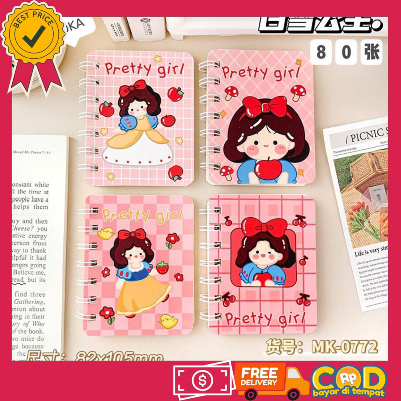 

❤️KUMA❤️ Buku Catatan Kecil Ukuran A7/Mini Notebook A7 Motif Lucu Buku Notobook Ring - Best Stationary