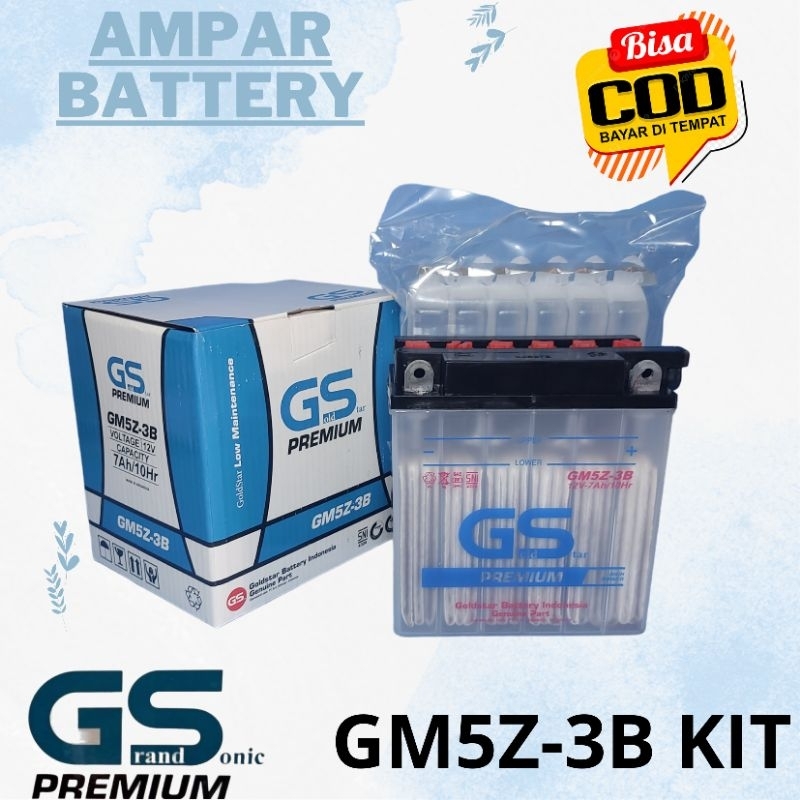 Aki Motor Smash Titan, Shogun 110, Tornado, ACCU MOTOR BASAH GM5Z-3B KIT