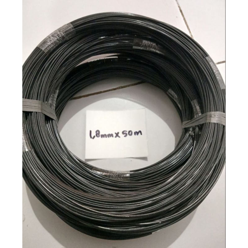 jeruji Ruji fiber hitam 1.8mm x 50m import | jeruji fiber kandang 1 8