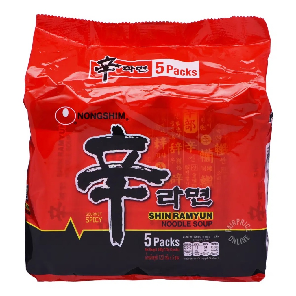

Nongshim Shin Ramyun Instant Noodle Spicy 5sX120g