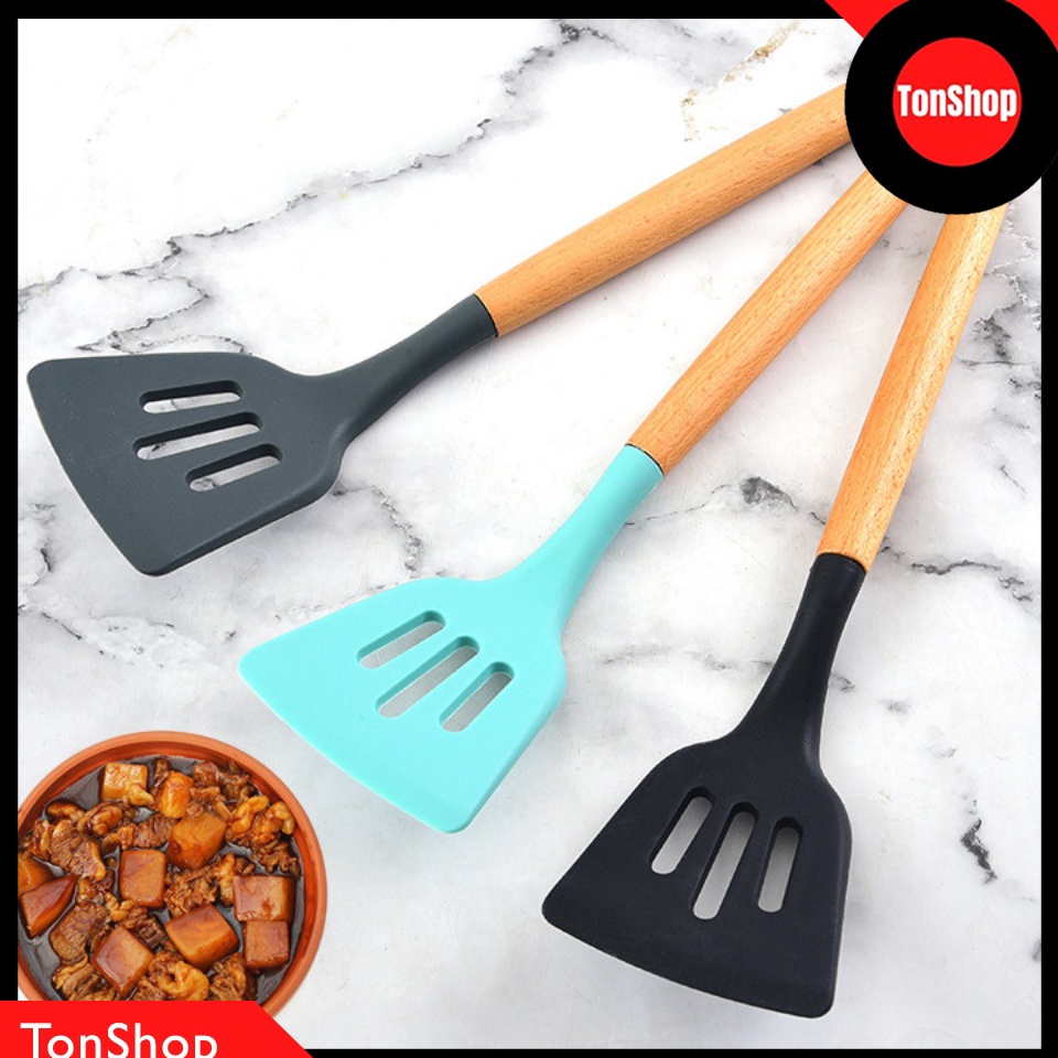Harga Bagus Sodet Silikon Gagang Kayu  Sodet Silikon Tahan Panas  Spatula Silikon Tahan Panas  Sutil