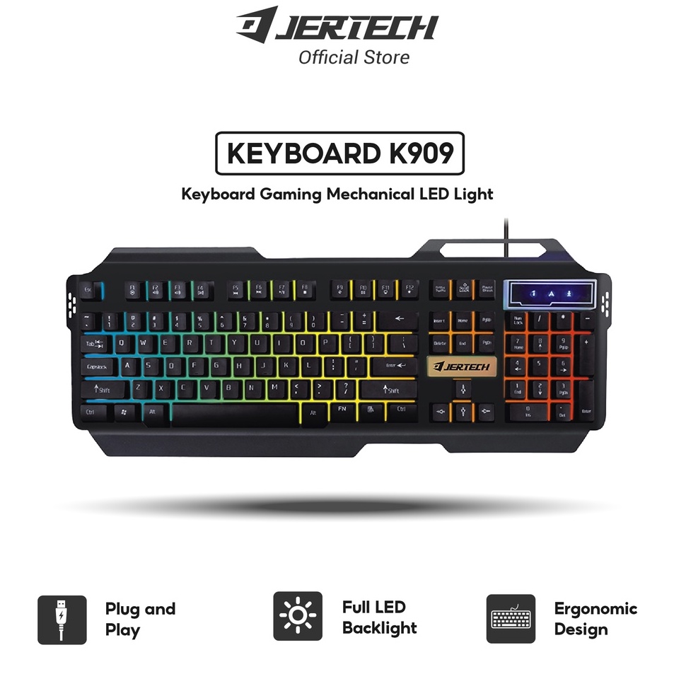 Murah JERTECH Keyboard Gaming Membrane K99 Full LED Backlight Chroma