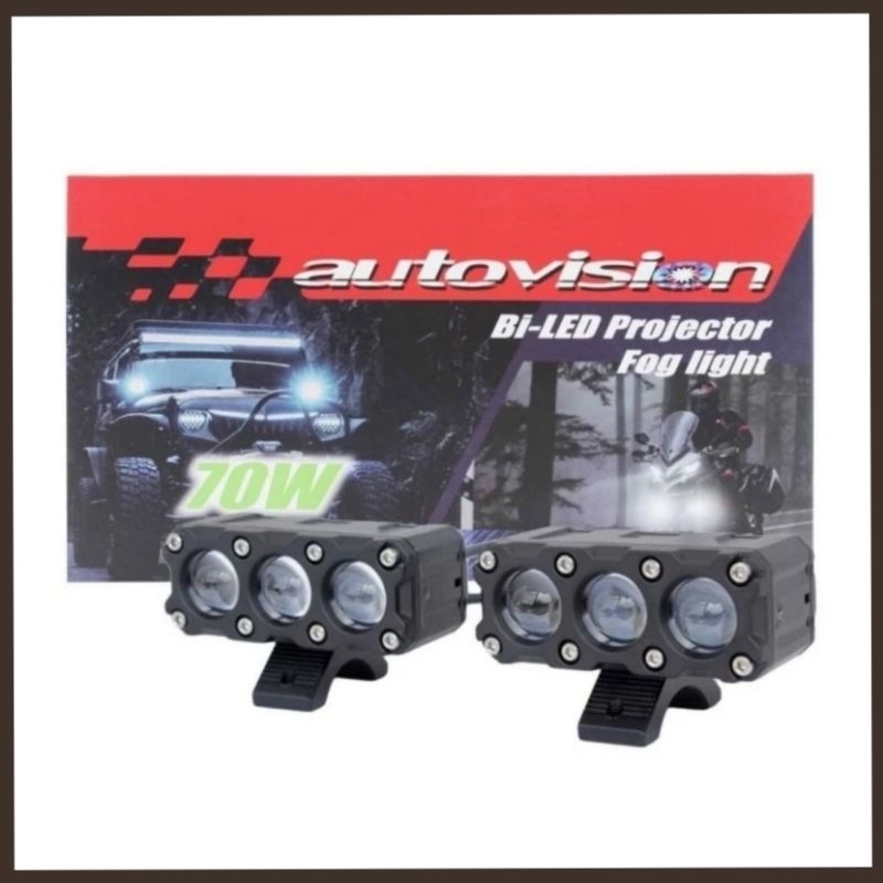 AUTOVISION 3 Lensa 2 Warna Mini Biled Projector Fog Light