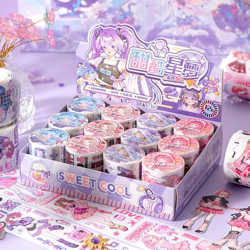 

1roll panjang 2meter Stiker Washitape Sweet Cool Star Dream