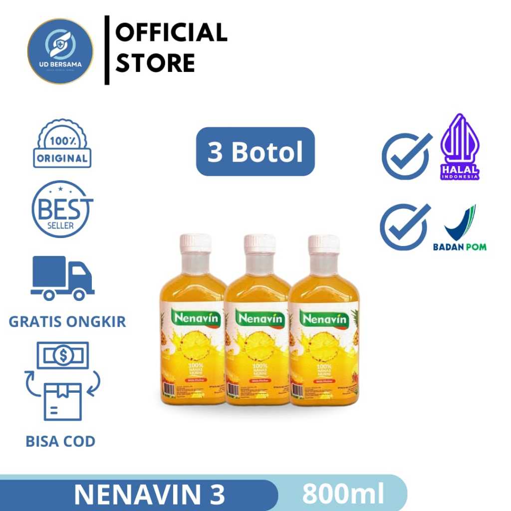 

3 BOTOL NENAVIN CUKA NANAS BANTU JAGA CEGAH GULA DARAH KOLESTEROL BISA COD MURAH Banjarmasin