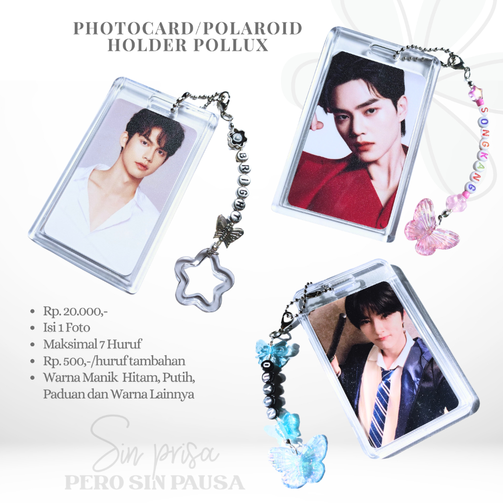 

Pocahol/Photocard Holder/ID Card Holder dengan Manik Huruf