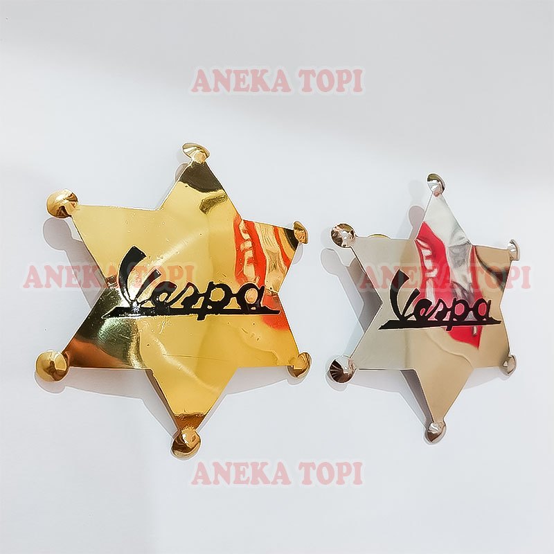 Pin Bros Vespa Pin Vespa Bintang Pin Bintang Vespa Gold Silver - Aneka Topi