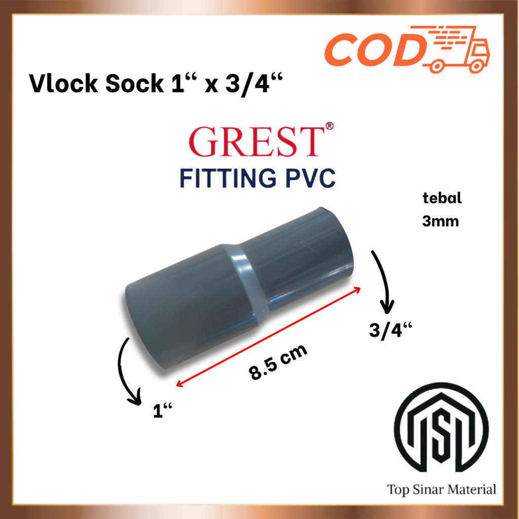Reducer sock 1 x 3/4 AW Grest - Vlok sok 1" x 3/4" Ploksok 1x3/4 inch