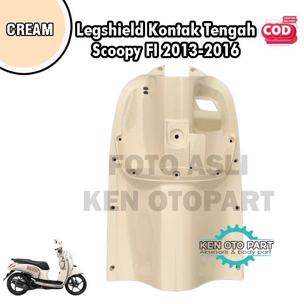 Cover Legshield Kontak Tengah Honda Scoopy FI 2013-2016 Krem
