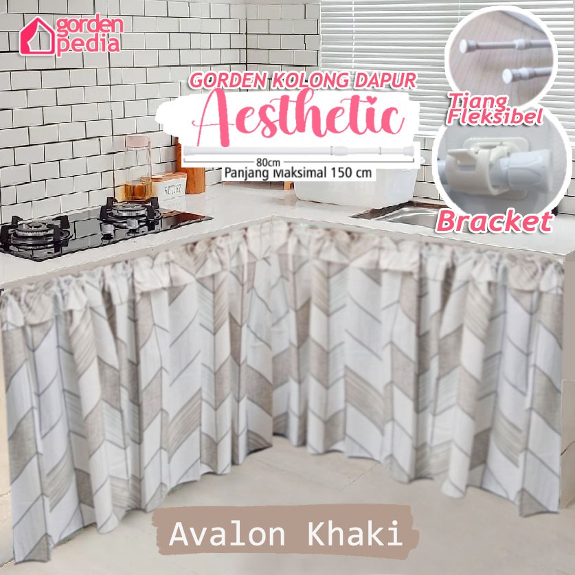 Gorden Kolong Dapur Aesthetic Mewah Cantik Motif Minimalis untuk Dapur Kekinian