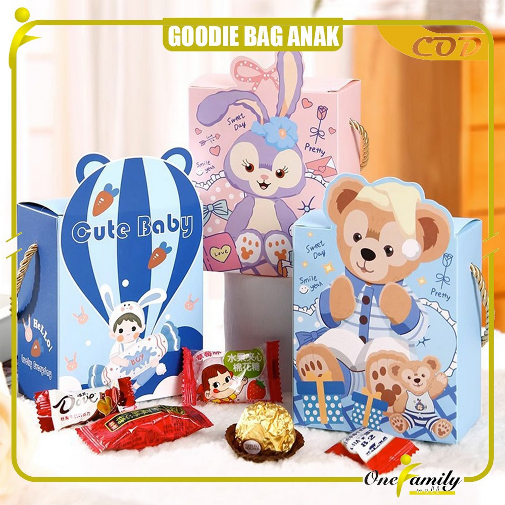 

ONE-C1057 Goodie Bag Ulang Tahun Anak Motif Balon Tas Bingkisan Birthday Kartun Lucu / Paper Bag Ulang Tahun Anak Bear Cute Baby Tas Kado