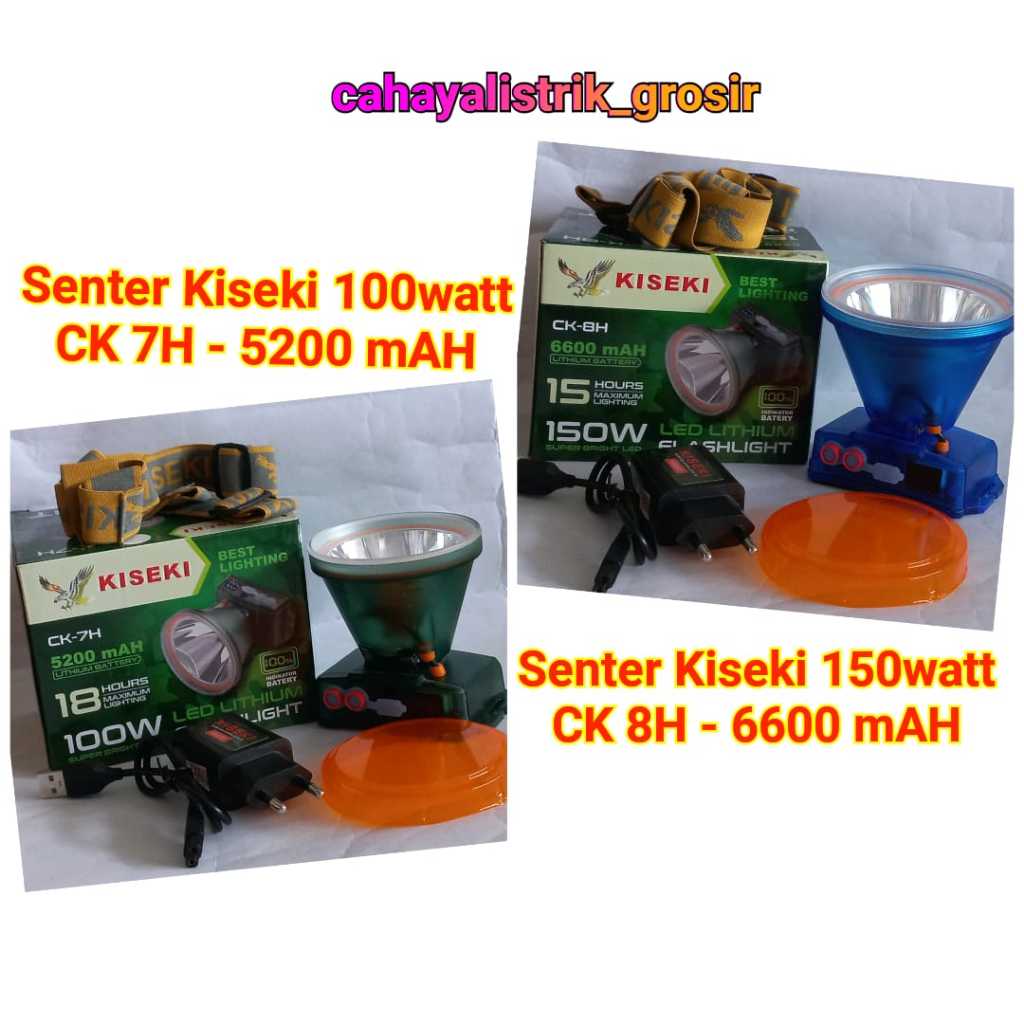 Senter Kepala Kiseki Cahaya bisa Putih & Kuning/ Kiseki CK-8H 150watt dan Kiseki CK-7H 100watt Cahay