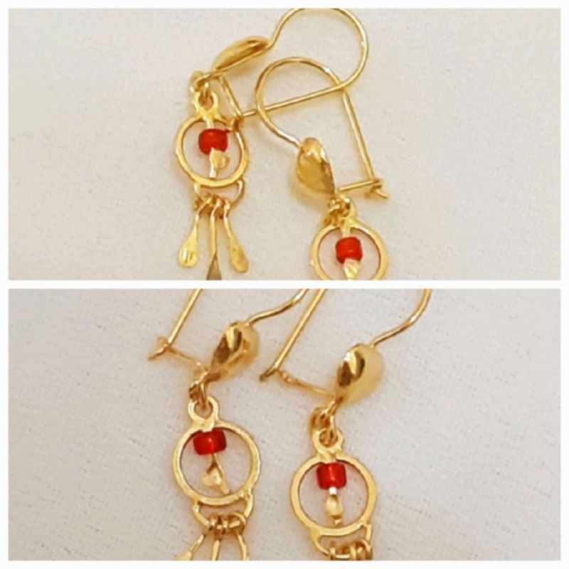 anting wanita anting gantung bulat emas muda