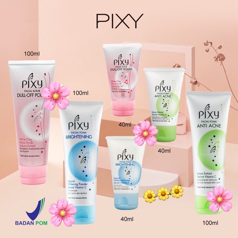 Pixy Facial Foam & Scrub 100gr 40gr - Foam Anti Acne & Brigtening | Scrub Dull-Off - Sabun Cuci Muka