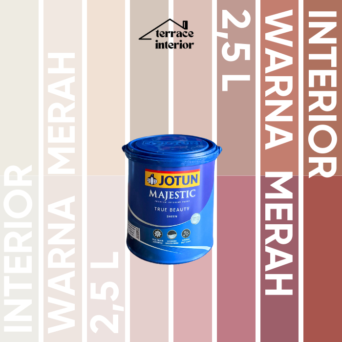Cat Tembok Majestic Sheen Interior Jotun warna Merah Red 2.5 L