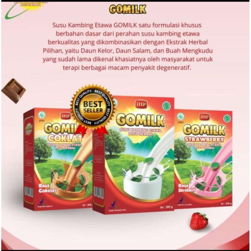 

Susu Gomilk rasa original strawberry coklat (200gr)