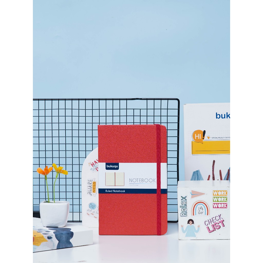 

bukuqu Classic Notebook Merah, Bergaris