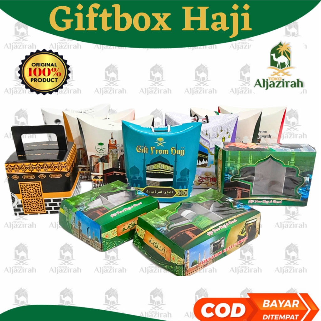 

Giftbox Box Per 50 pcs Snack Oleh Oleh Haji Umroh | Box Tenteng Tali Box Ka'bah Kabah | Harga Grosir