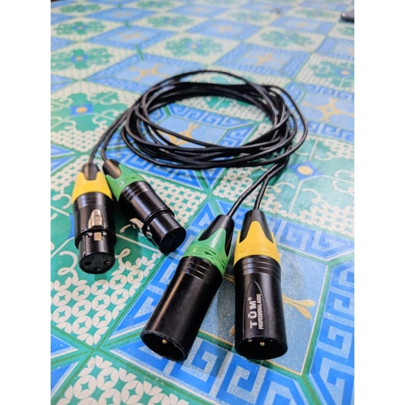 KABEL INPUT XLR FAMELE TO XLR MALE  (kwalitas bagus) merek TUM - kabel micropone-kabel mixer to akse