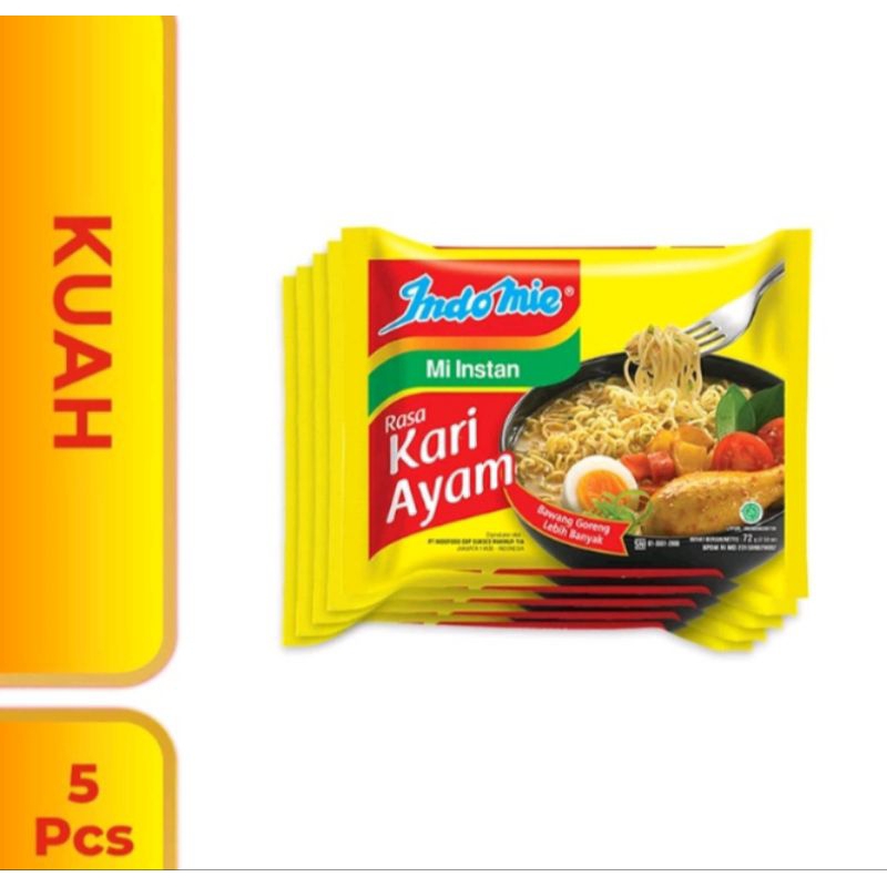 

Indomie kuah kari ayam 5 pcs